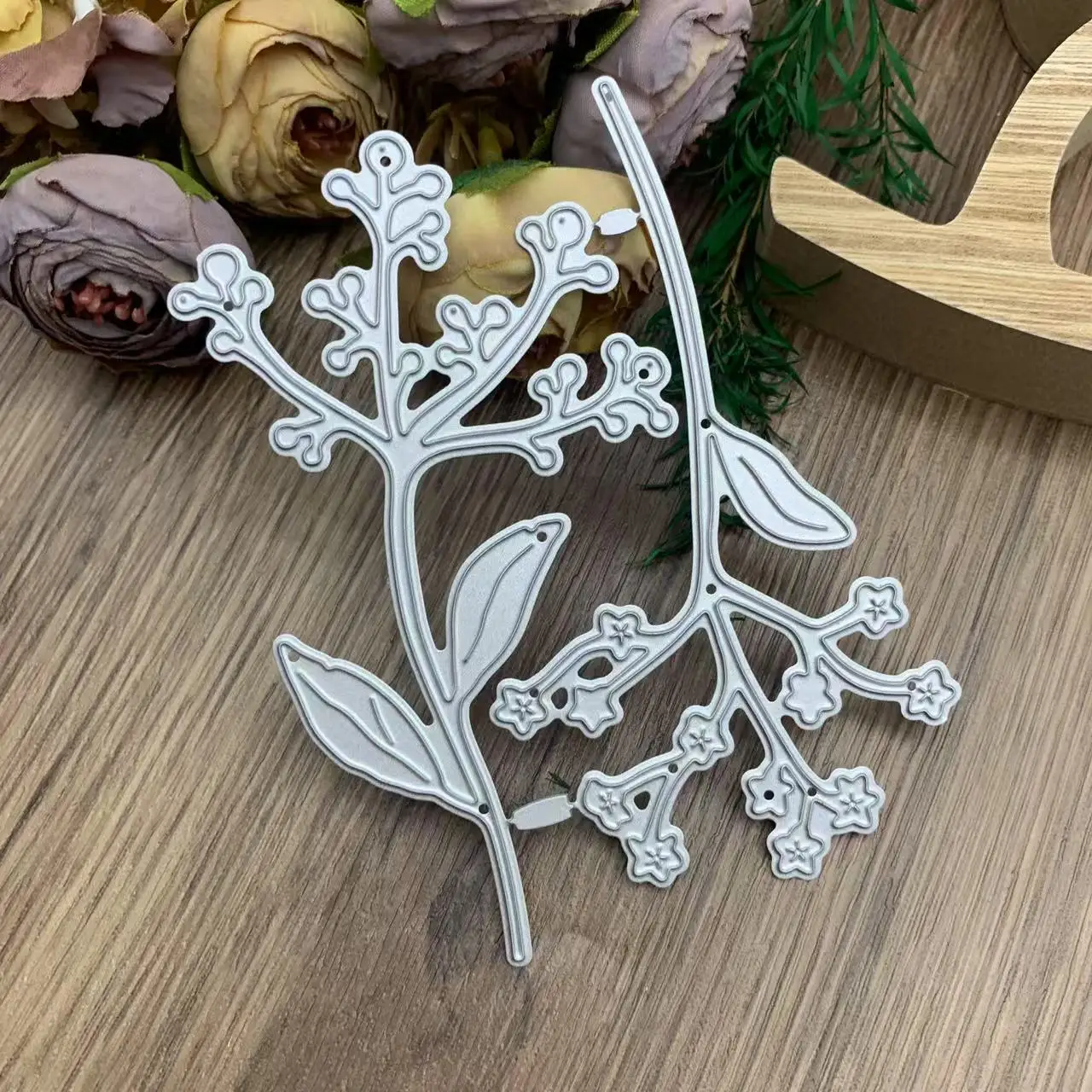 Flower Branch Leaf Metal Cutting Dies DIY Scrapbook Card Plant Paper Craft Embossing Molds