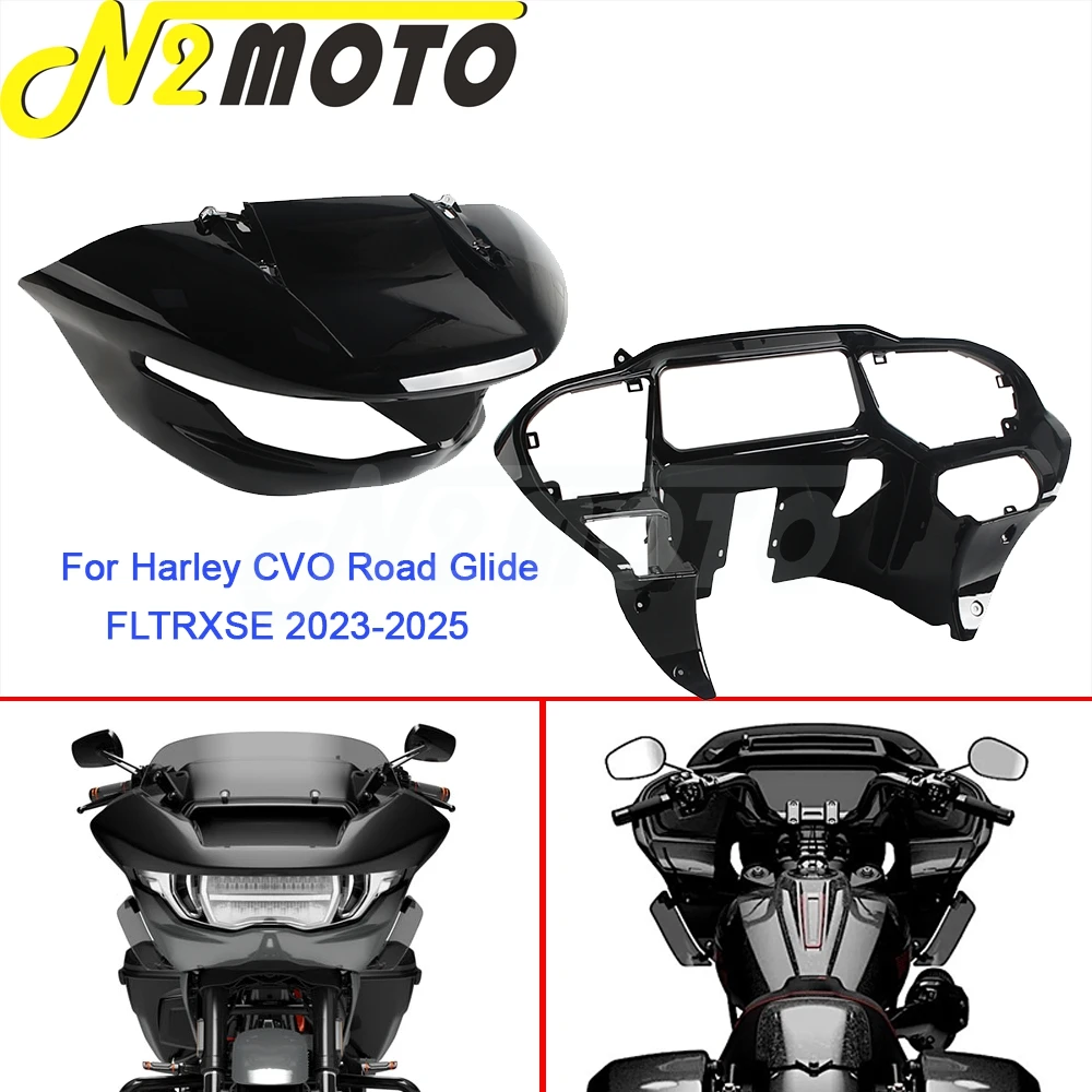 Motorcycle Front Inner Fairing Speedometer Cover Cowl Outer Headlamp Fairing For Harley Touring CVO Road Glide FLTRXSE 2023-2025