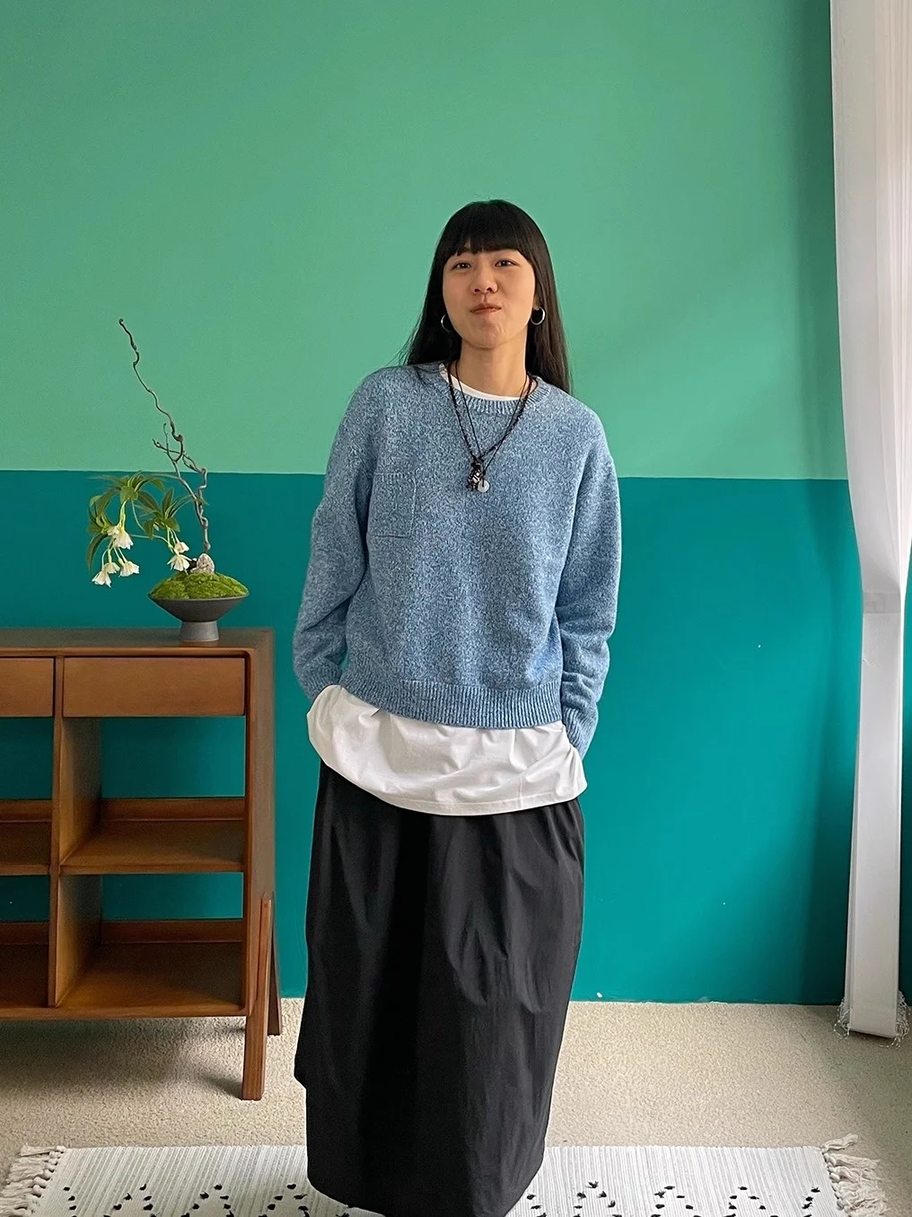 

Cxxmagique Soft Knitted Sweater with Large kets Women's Loose Fit Wool Blend Long Sve round Ne Pullover Winter Faion