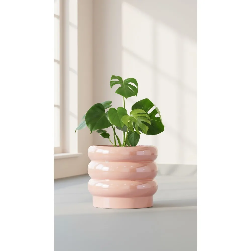 

10 Inch Rainbow Glaze Ceramic Plant Pot with Drainage Hole for Indoor Plants, Succulents, Orchids - Home Decor Gift