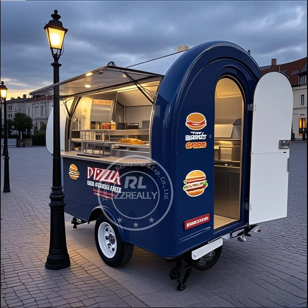 

Mobile Food Truck Van Street Snack Pizza Kiosk Coffee Ice Cream Cart Custom Fully Kitchen Equipments Concession Food Trailer