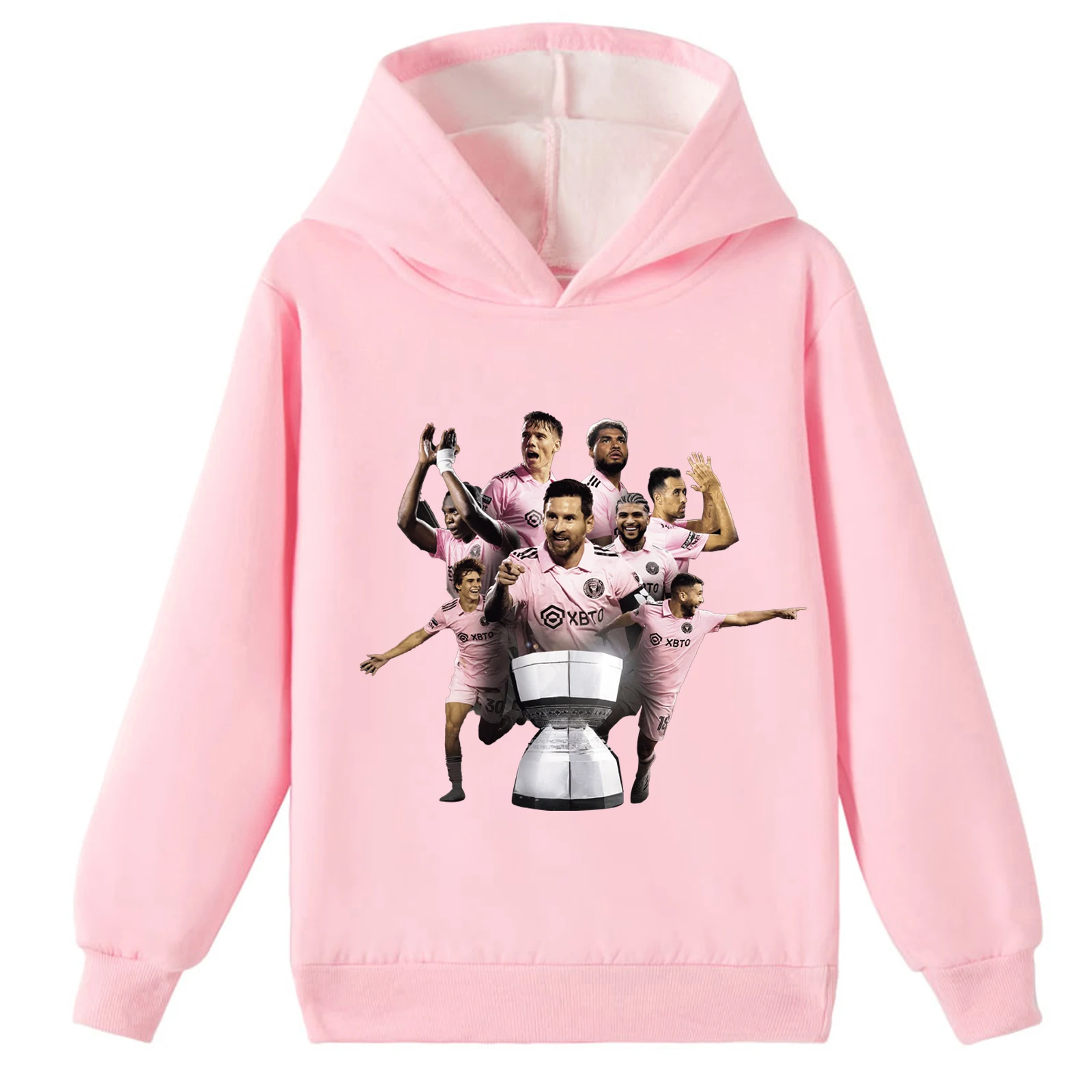 Unisex Kids Thick Winter Tops Brushed Sweatshirt,M-messi Fleece Pullover Hoodies for Children(2-14Y)