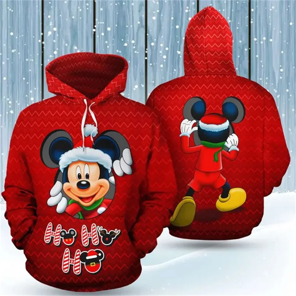 2024 Disney 3d Hoodie Lente En Herfst 3d Geprint Mickey Mouse Hoodie Heren Dames Straat Kawaii Casual Sporttulover