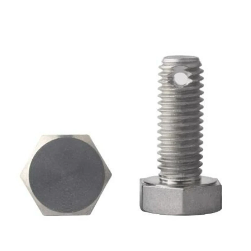 1-5pcs GB31.1 M6 M8 M10 M12 M14 M16 TA2 Pure Titanium Tail with Hole Outer Hexagonal Screw/Perforated Bolt