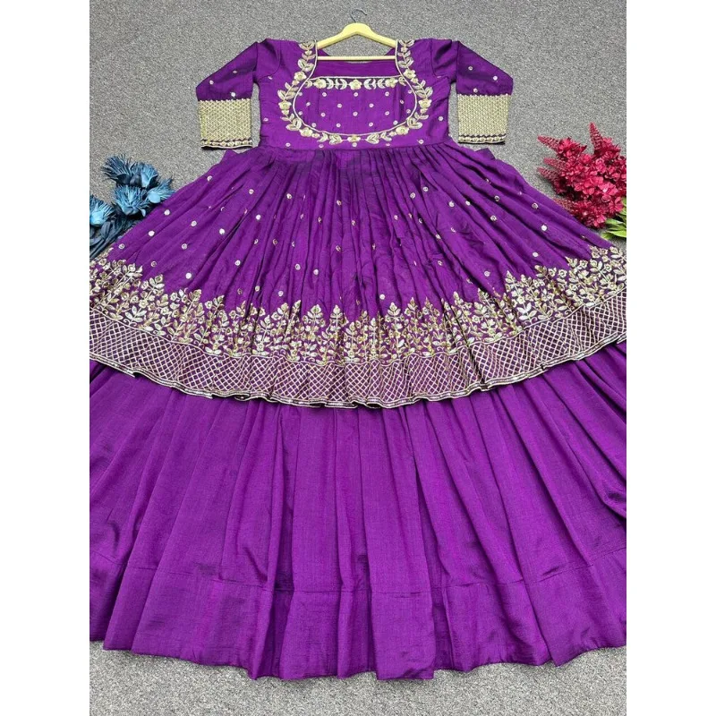 Purple Lehenga Chou India Bollywood Wedding Party PakistanIII Wear Readywade