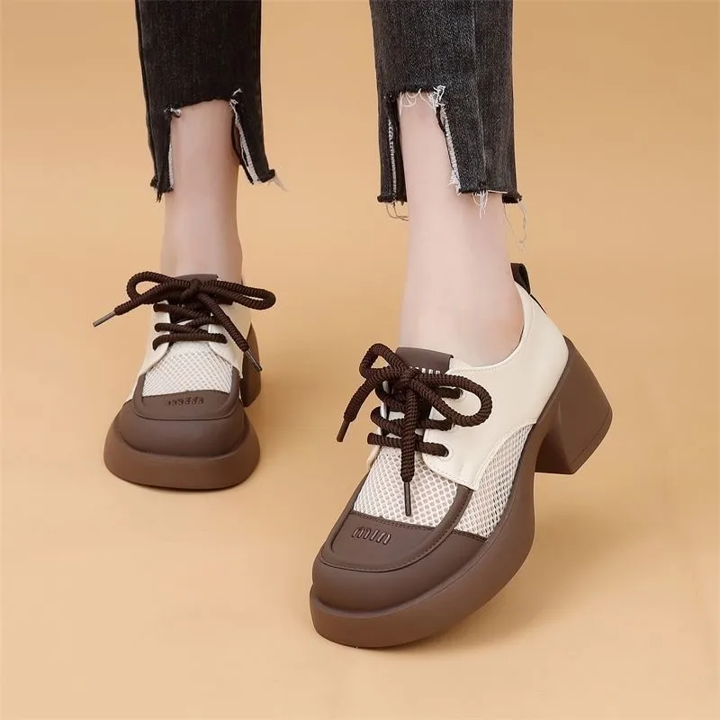 

The 2025 autumn new trendy lace-up single shoes are fashionable and comfortable, with a breathable mesh surface for students