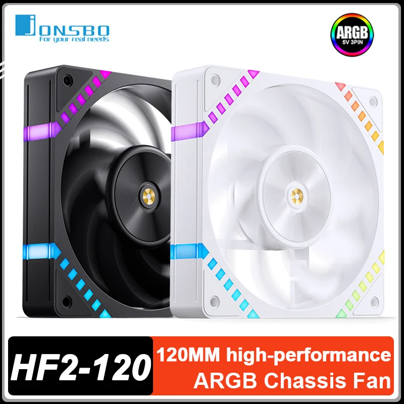 

JONSBO HF2-120 120mm Case Fan 5V 3PIN ARGB Silent 4PIN PWM Performance Fan FDB bearings