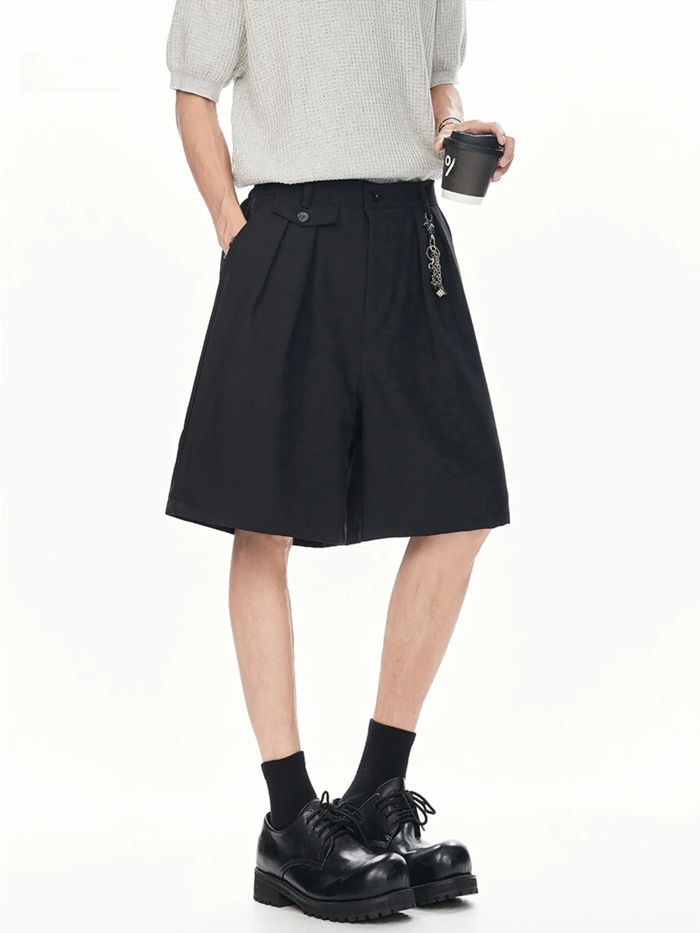 

Мужские брюки WNMN с широкими штанинами, плиссированные, тонкие, свободного кроя, с эффектом драпировки, повседневные, летние, модные, трендовые, прямые, в стиле кэжуал