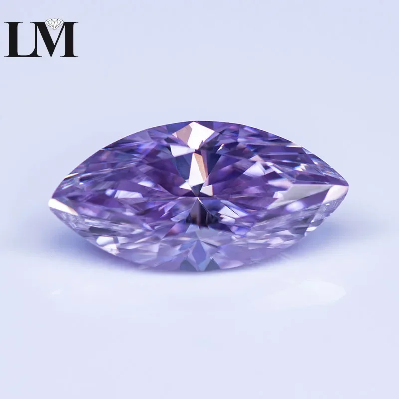 

Moissanite Diamond Light Purple Color Marquise Cut Lab Grown Gemstone Charms Advanced Jewelry Making Materials Free Delivery