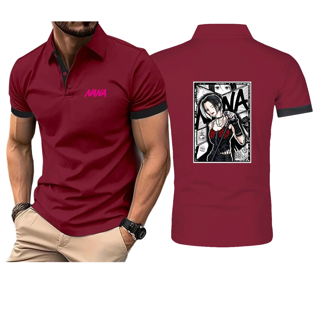Japanese Anime Nana Osaki Printing 2026 New Man's Summer Solid Color Short Sleeve High Quality Slim Fit Polo Shirt Tops view 5