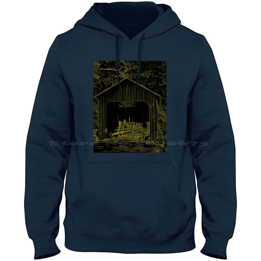 Honey Run Bridge Chico Paradise 100% Cotton Hoodie T Shirt Honey Run Bridge Chico Paradise California