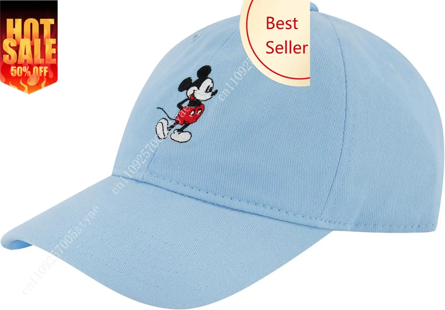 

Disney Mickey Mouse Youth Embroidered Baseball Cap Dad Hat 100% Cotton Caps Fashion Hats For Teen with Curved Brim
