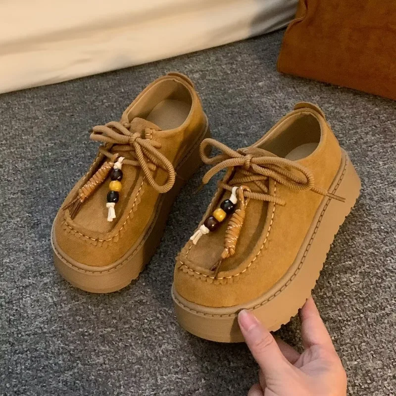 

2025 НОВЫЕ женские уличные носимые модные туфли на толстой подошве, летние сезонные туфли с открытым носком, весна-осень