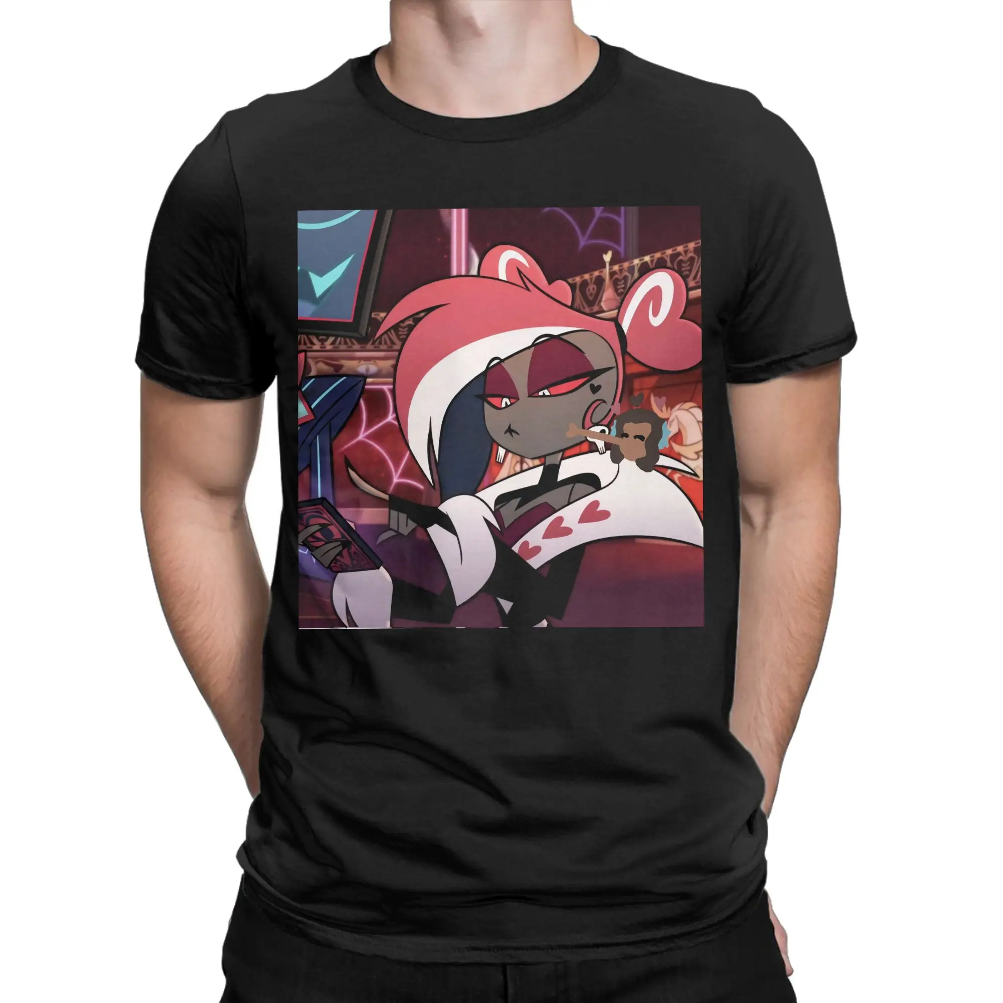 Velvette Hazbining Anime T-Shirt Summer Hipster T Shirts Men 100 Cotton O Neck 4XL 5XL 6XL Top Tees Short Sleeve Streetwear Tops