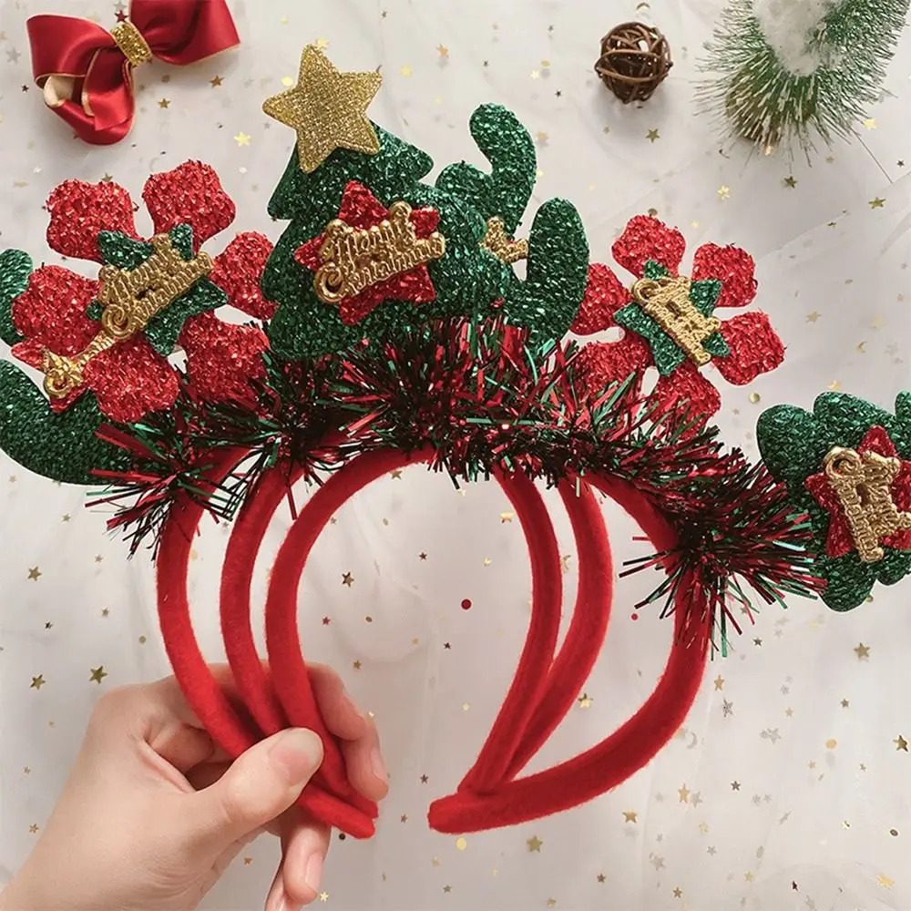 Santa Christmas Hat Christmas Tree Elk Party Dress Up Christmas Decoration Antlers Headband Female Hair Hoop Christmas Headband