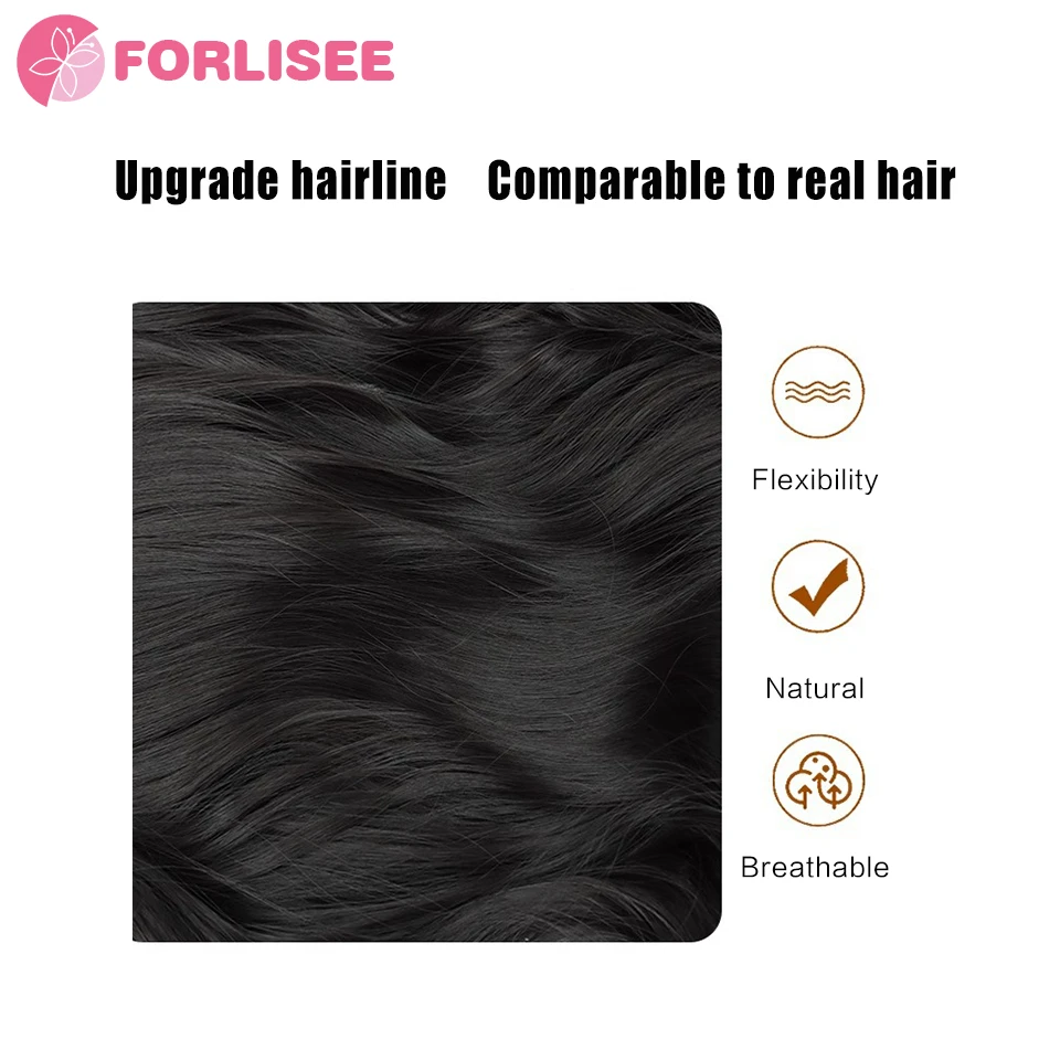 FORLISEE Synthetic 3D Bangs Wig Natural Forehead Invisible Whitening Hair Large Wave Hair Patch