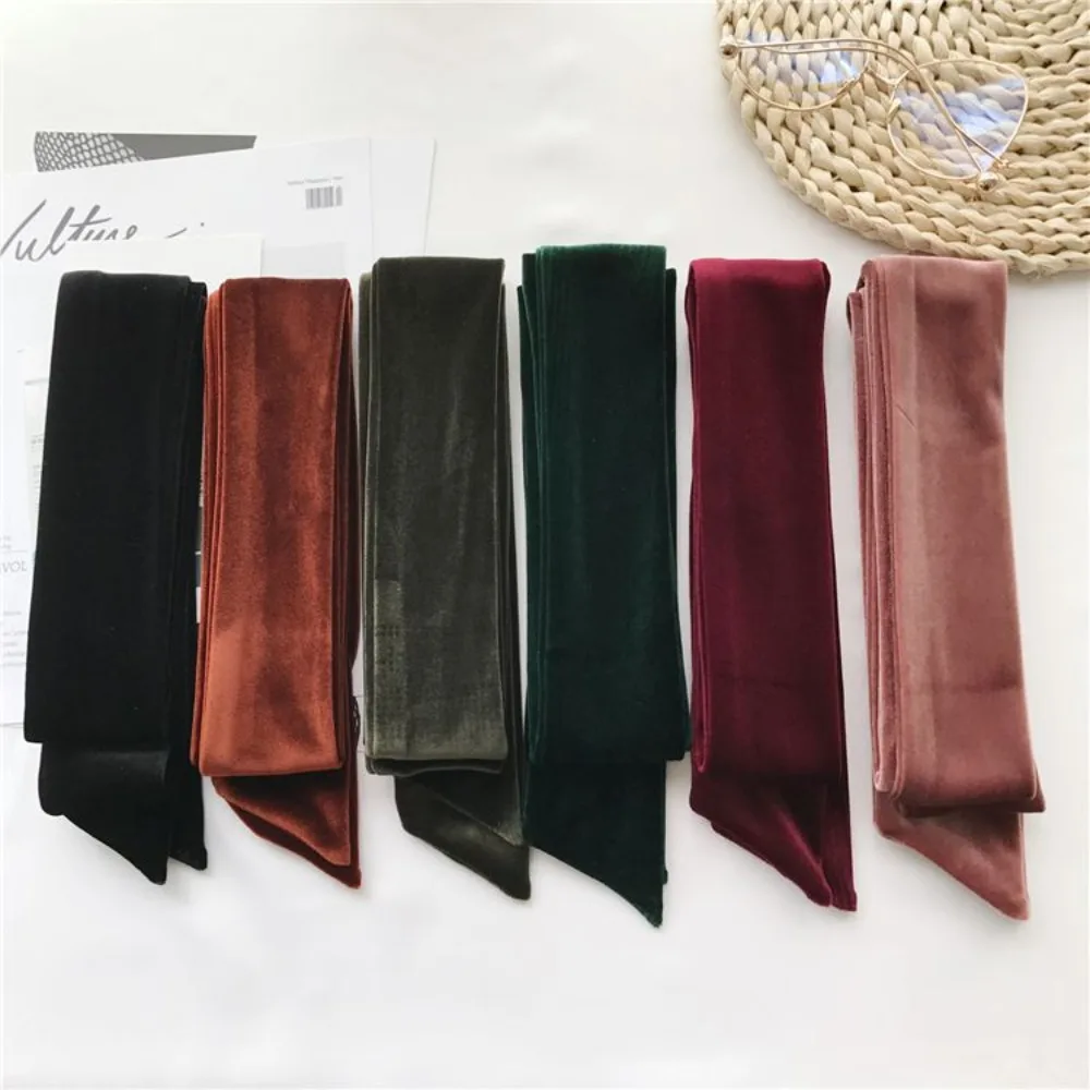 

Classic Velvet Material Velvet Belt Narrow Long Scarf Belt Solid Color Hair Band Outfit Decoration