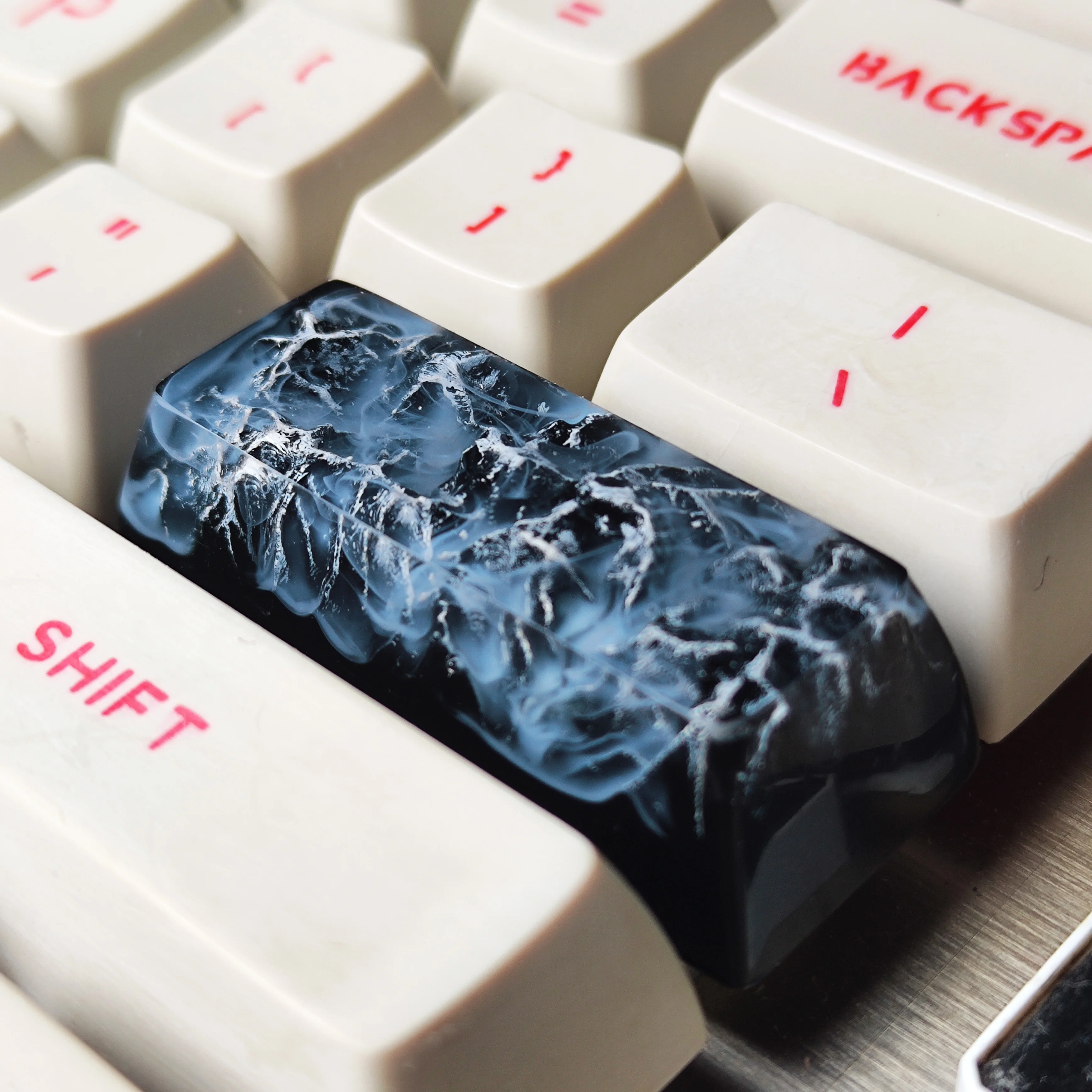 2.25u Left Shift Enter Manual Artisan Resin Keycaps Snow Mountain Valley For Mechanical Backlit Keyboard GK64 Custom Switch Key