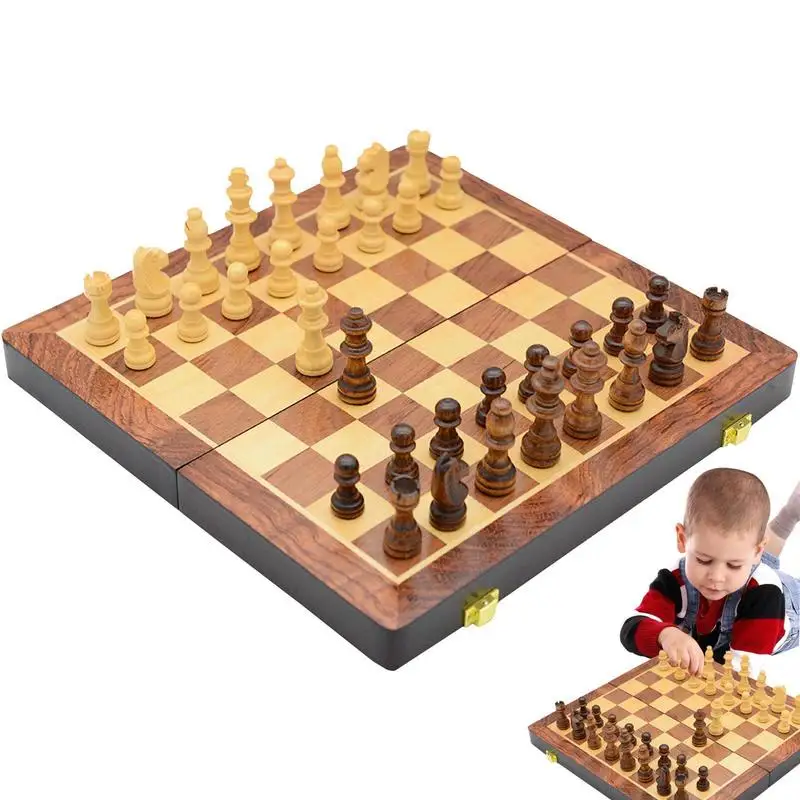 

Magnetic Chess Board Set Sturdy Solid Wood Chessboard Magnetic Pieces Magnetic Chess Pieces For Desktop Entertainment