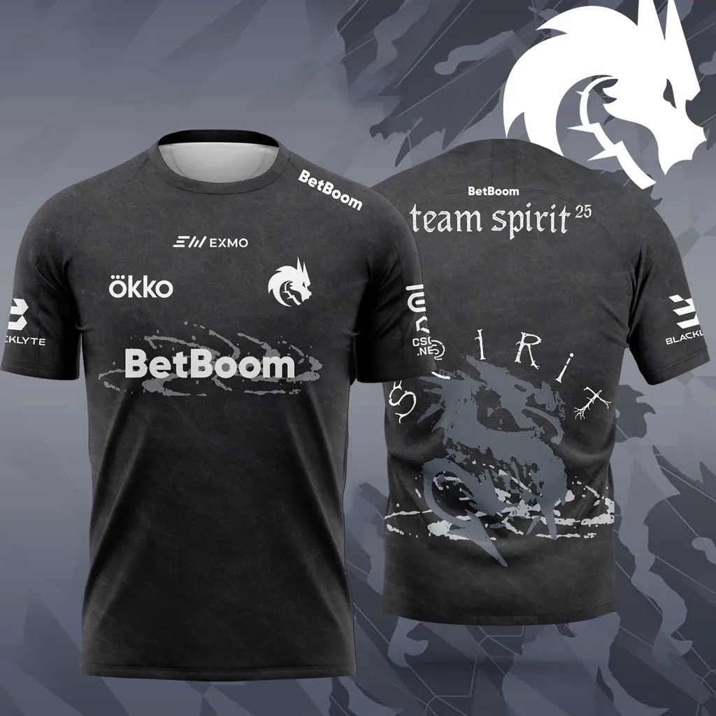2026 EWC Team Spirit Champion CS2 Esports Uniforms Donk MVP T Shirts CSGO Game Training Clothes Men's and Women's Sports Jersey