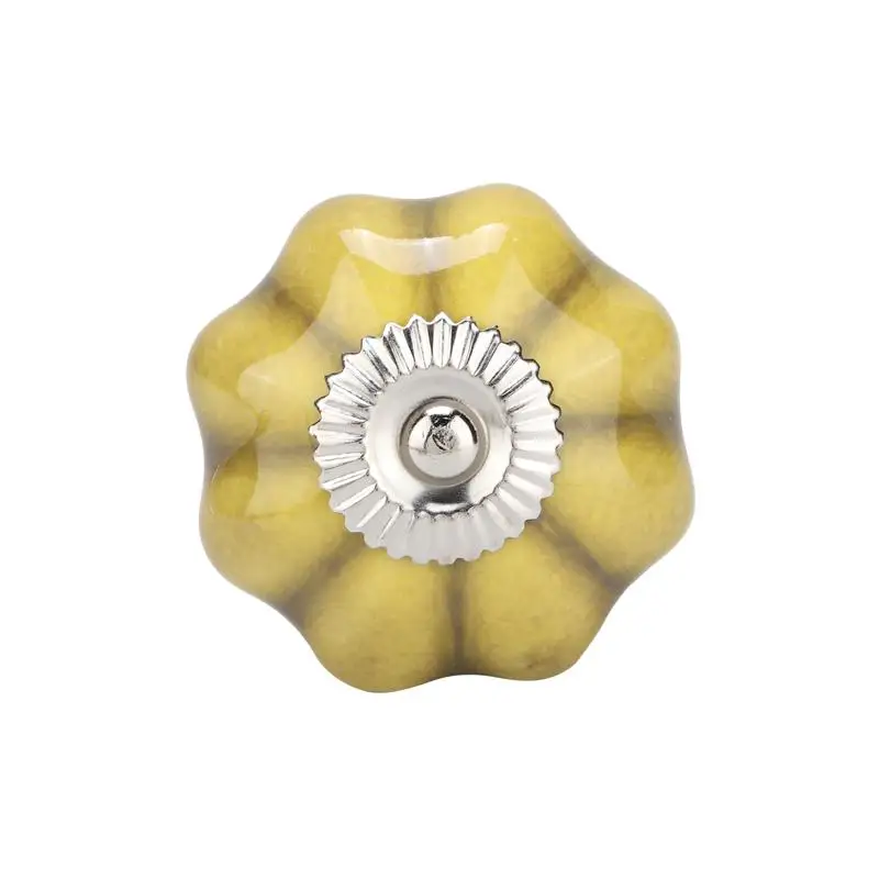 3 قطعة مقابض سحب مقابض باب اليقطين من السيراميك الأصفر #2