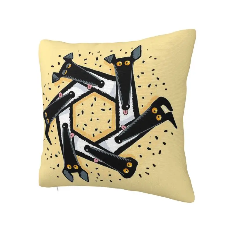 Custom Greyhound Whippet Dogs Cushion Cover Sofa Living Room Dog Animal Square Pillow Case