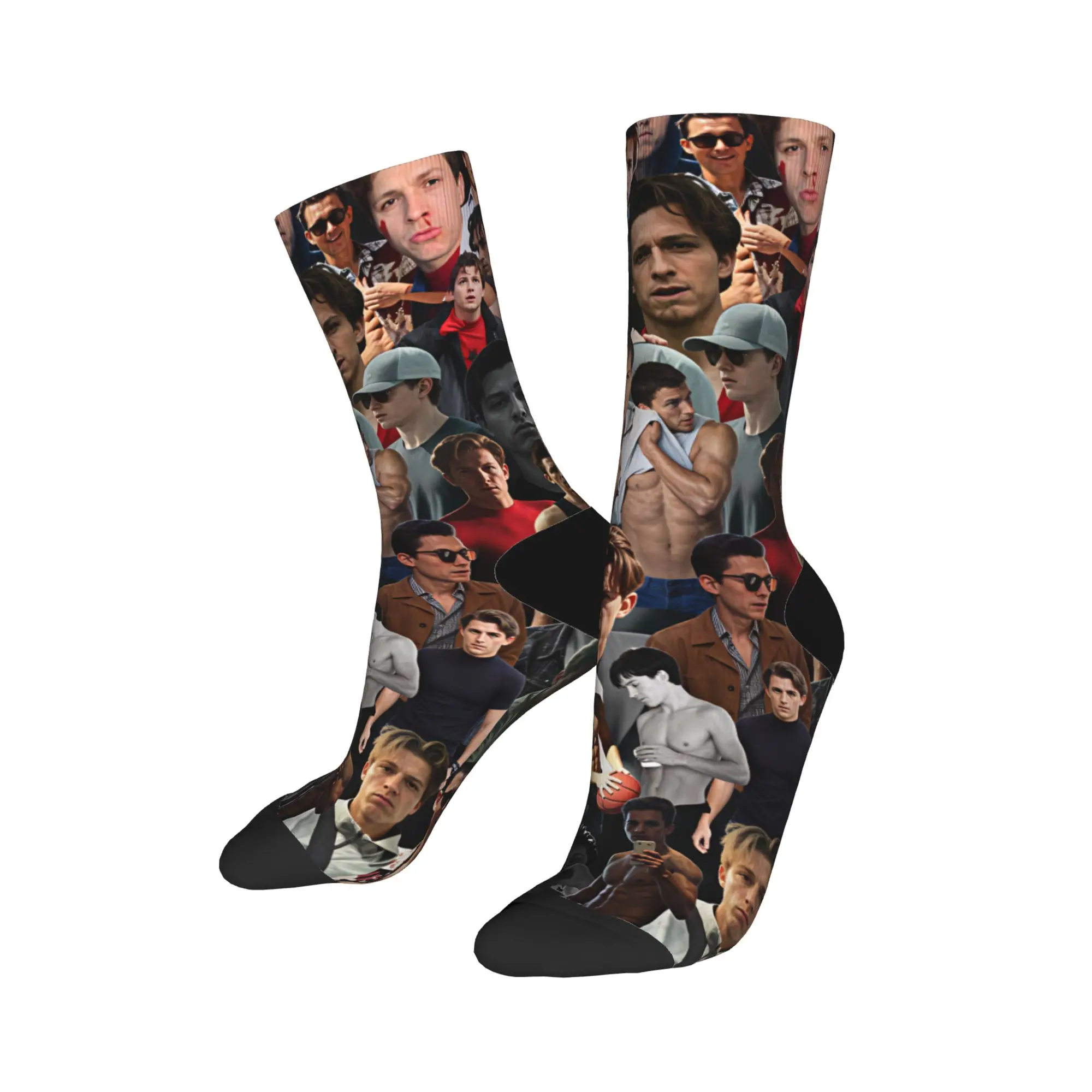 Unisex Men Socks Tom Hollands  Stockings Autumn Funny Soft Breathable Socks Design Climbing Non Skid Socks