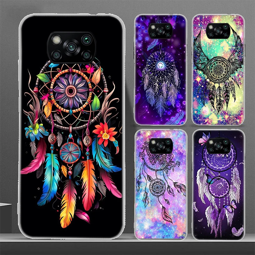 Retro Feather Dreamcatcher Phone Case For Xiaomi Poco X3 Nfc X5 X6 Pro F6 F5 F4 F3 F2 F1 X4 GT M5 M5S M4 M3 Luxury Soft Coque Sh