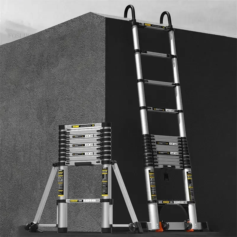 Aluminum Alloy Telescopic Ladder Home Folding Step Ladder Multifunctional Lifting Stairs Thickened Portable Engineering Stairs H