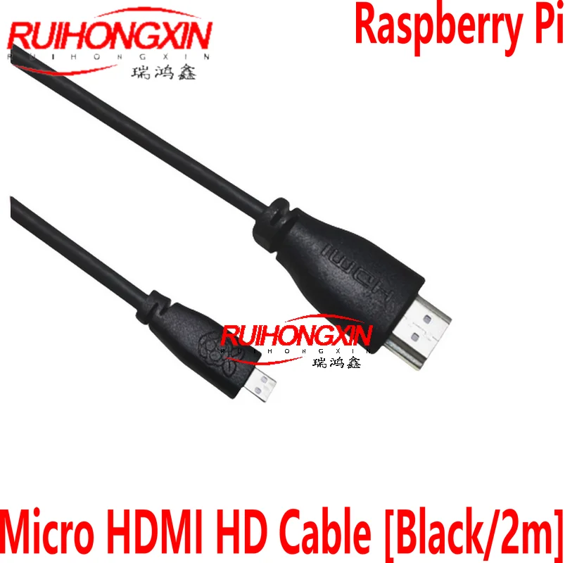 Raspberry Pi official HDMI cable Micro HDMI high-definition cable [black/2 meters]