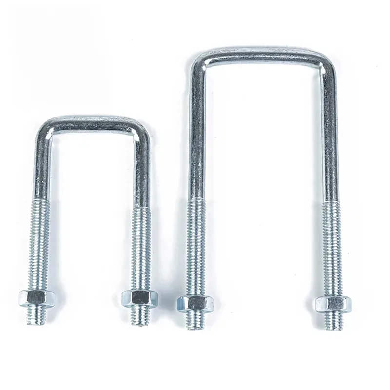 M6 M8 M10 M12 M14 M16 Galvanized U-Bolt with Square Clamp Kit / Pipe Flange Mounting Hardware Right Angle Fastener