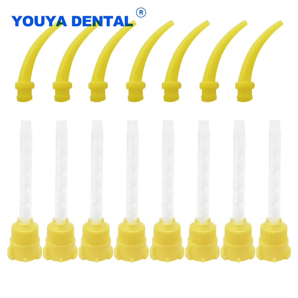 Dental Materials Silicone Rubber Gun Conveying Non-toxic Mixing Head Disposable Impression Nozzle Dentistry Mixing Tips Tube