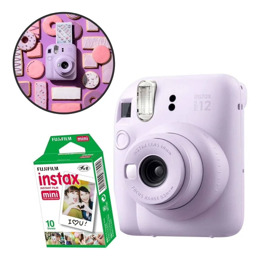 Instax Mini 12 Lilac Instant Camera with 10-pose Film