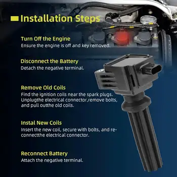 4件組 UF670 點火線圈組和火星塞,適用於福特 Focus、Fusion、Explorer、Edge、Escape、Mustang、EcoSport、Taurus 2012-2020 8 最佳銷售 福特翼搏 - №1