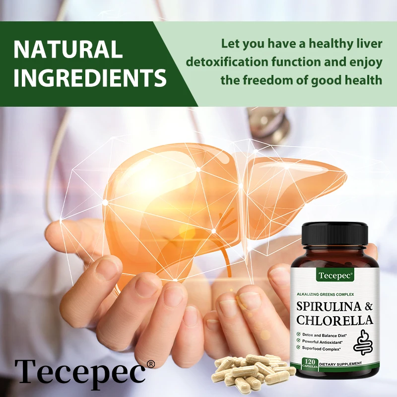 Spirulina & Chlorella 2300 Mg - Detox, Energy, Digestion & Powerful Antioxidant - Super Greens Complex Nutritional Supplement