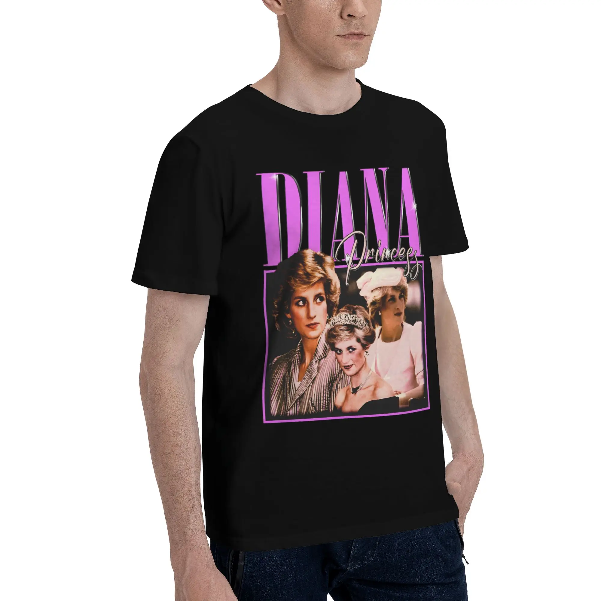 Princess Diana T-Shirts Men  Leisure Pure Cotton Tees Round Collar Short Sleeve T Shirts Plus Size Tops