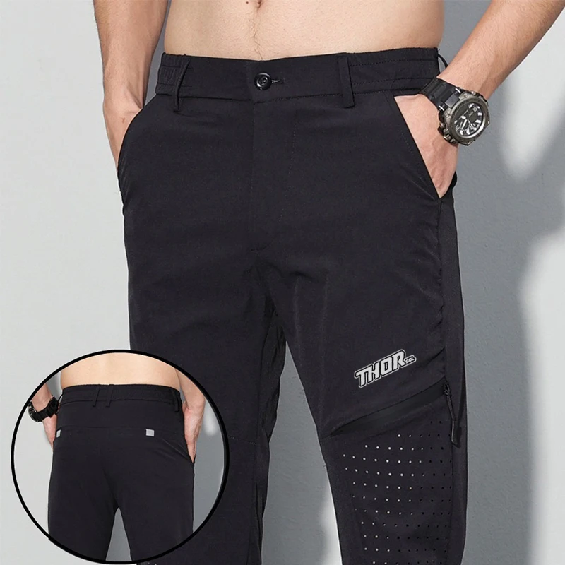 THORSOL, pantalones largos de ciclismo para hombre, nueva ropa para bicicleta de montaña al aire libre, pantalones largos con bolsillo para bicicleta de carretera, pantalones Cargo de moda, Culottes