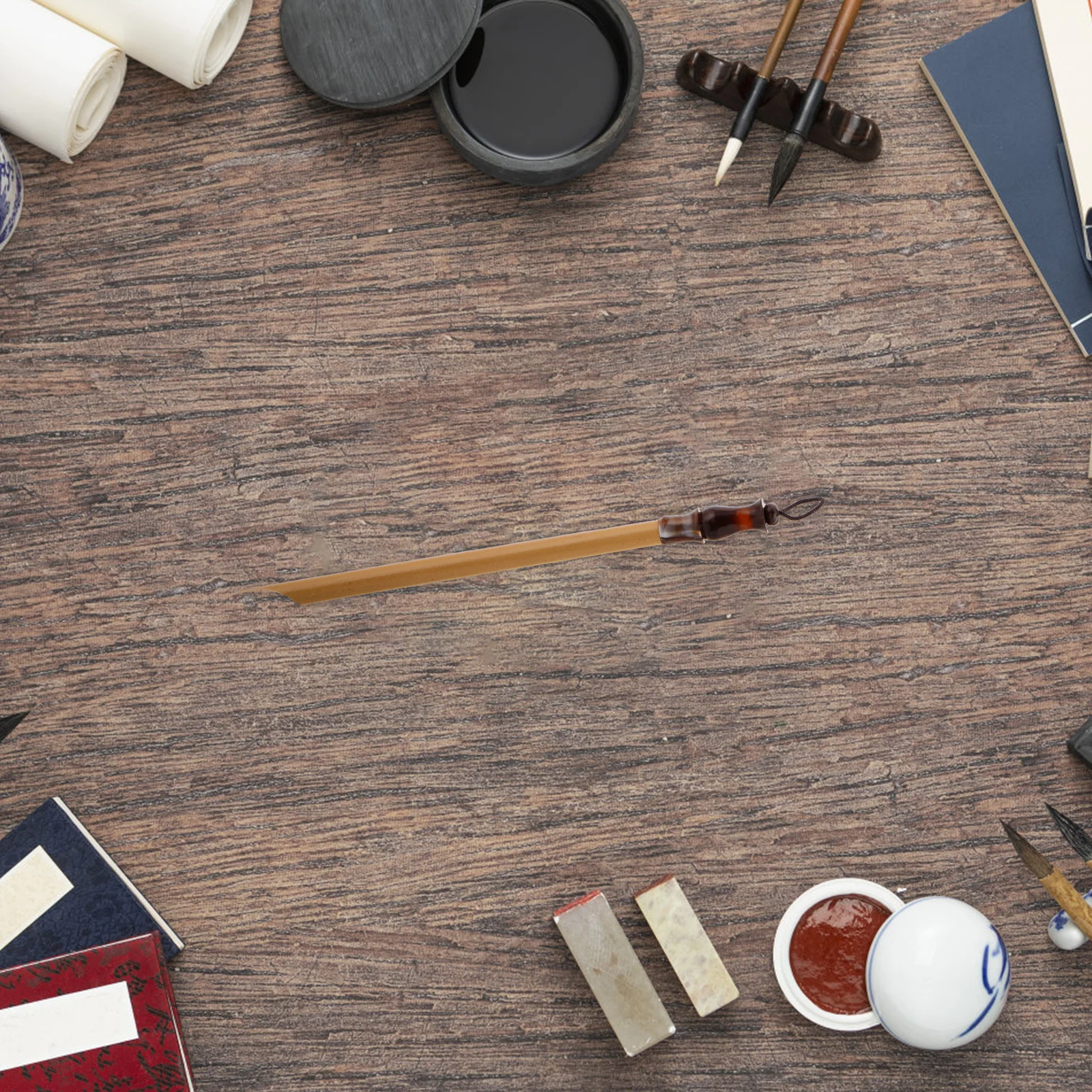Pluma de inmersión de caligrafía de madera Natural hecha a mano con ranura de inmersión de tinta de precisión adecuada para escritura artística japonesa china