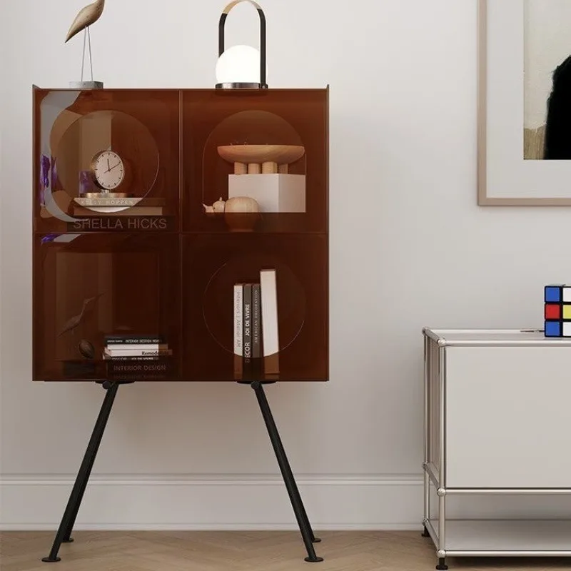entrance cabinet, small apartment acrylic tea cabinet, modern simple living room storage cabinet, light luxury wine cabinet