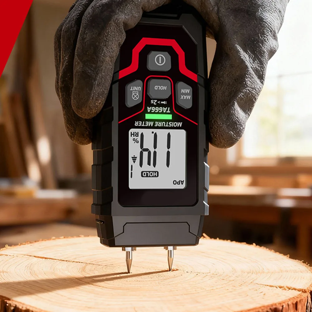 TA666A Digital Moisture Meter Designed for Wood and Structural Material Humidity Monitoring in Indoor Environments