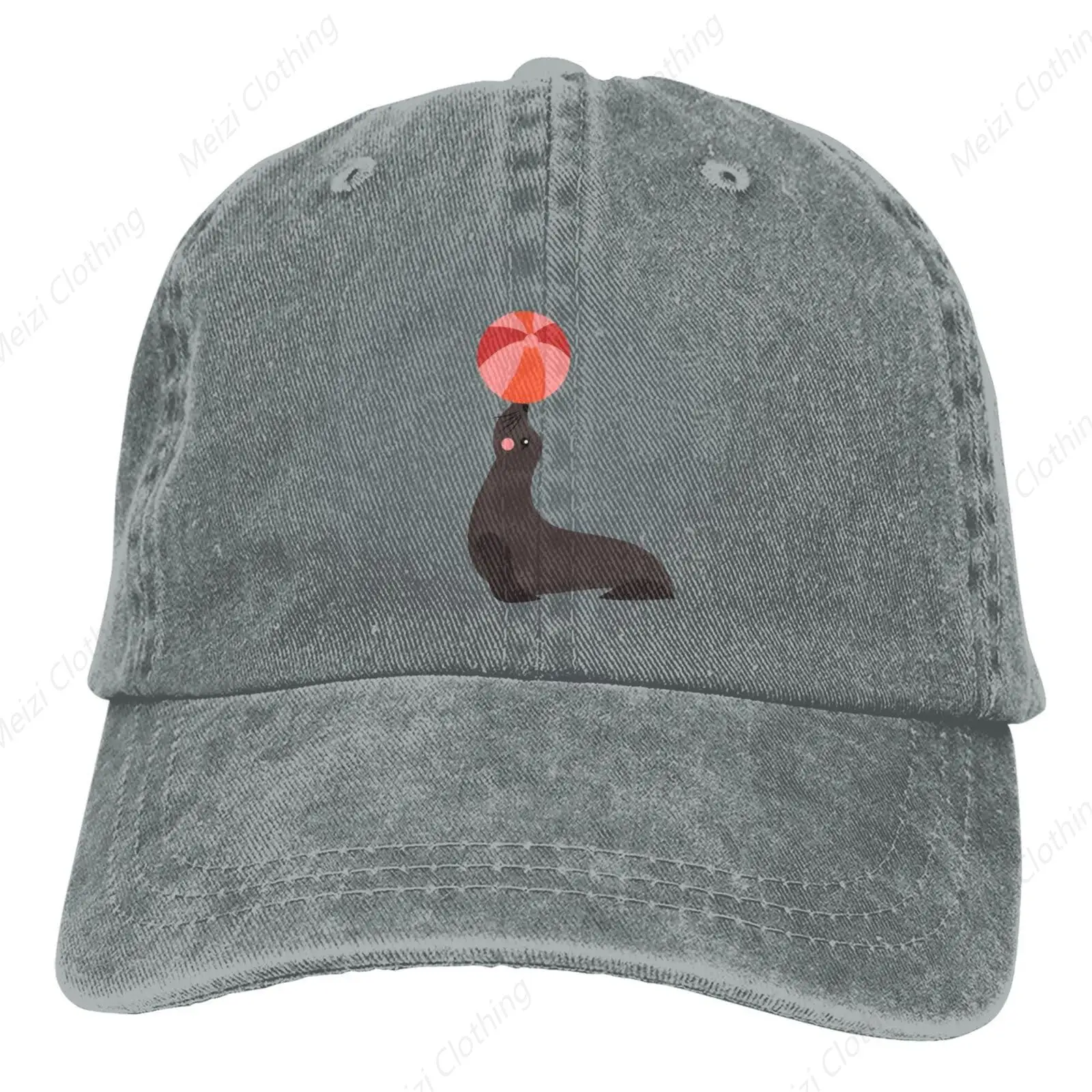 Sea Lion Entertainment Performance Cute Red Retro Outdated Adjustable Washable Cowboy Hat Men's Dad Truck Hat Fits Baseball Hat