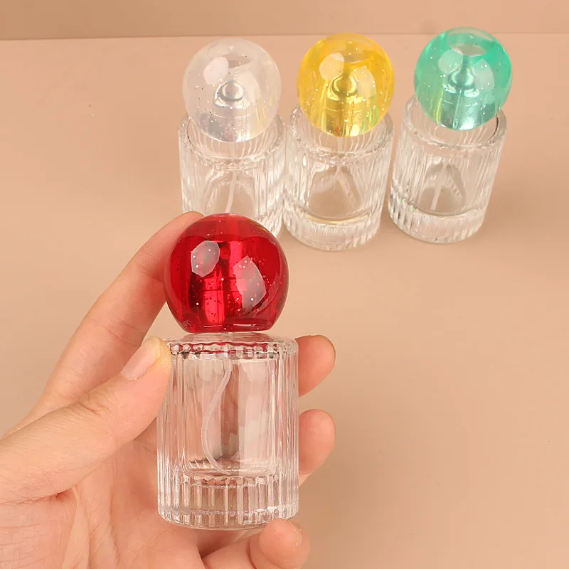 30/50ML 1pc Spray Glass Perfume Bottle High-capacity Empty Bottles Refillable Atomizer Mixed Random Colors Lid