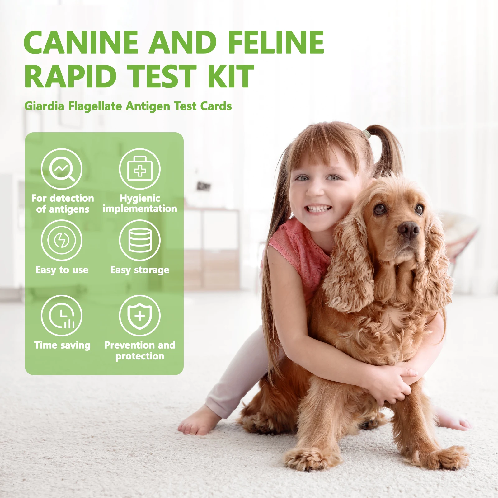50PCS GIA - Canine & Feline GIARDIA Rapid Home Health Test Kit for Dogs & Cats
