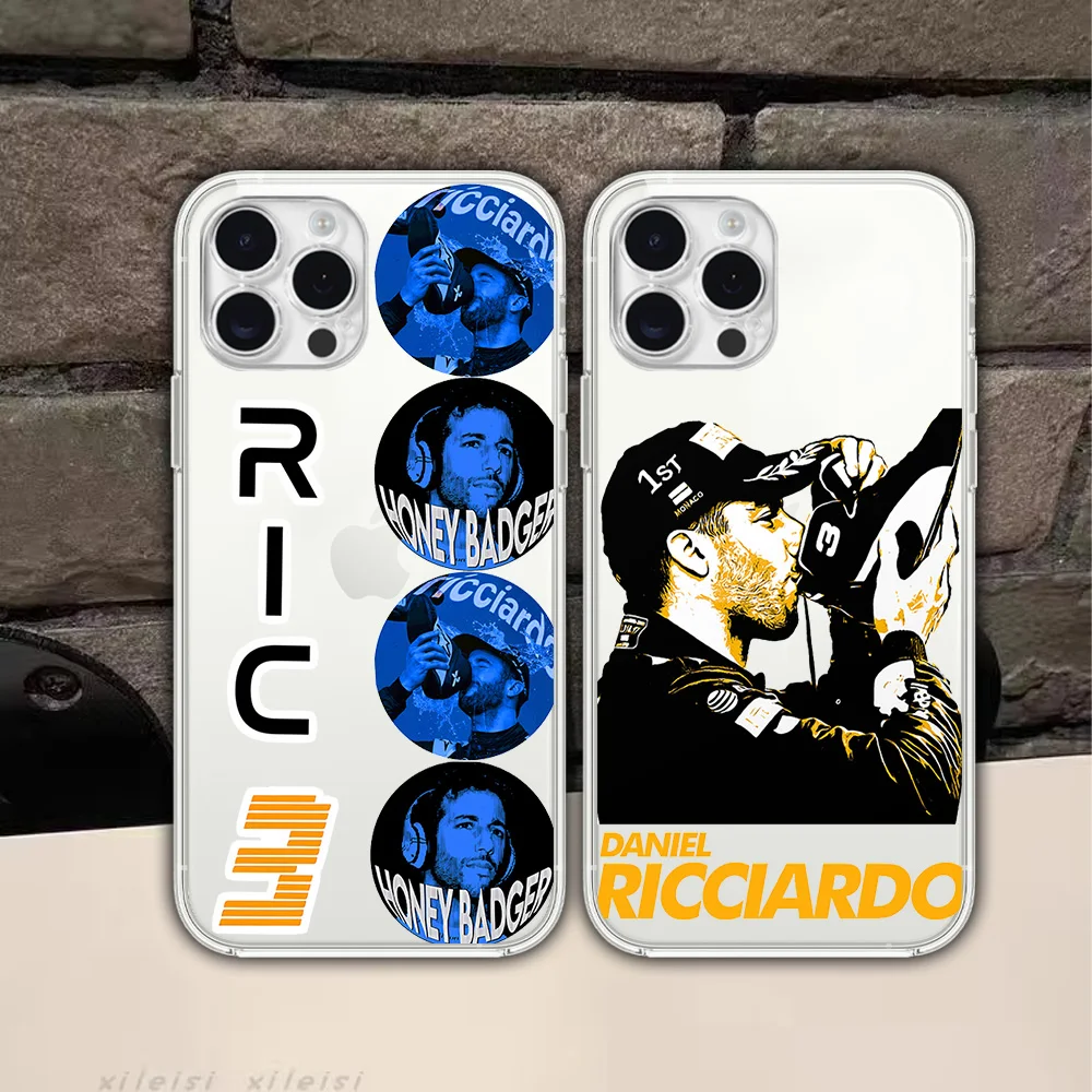 サムスンギャラクシー,レーシングドライバー,d-daniel,r-ricciardo,s23,s22 ultra plus,note 20,ultra10 plus,a71,70,a52用の透明な電話ケース