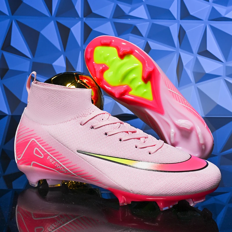 

Men Soccer Shoes Top Quality Football Boots High Ankle Training Futsal Turf Non Slip Sport Ultralight Training Football Shoes