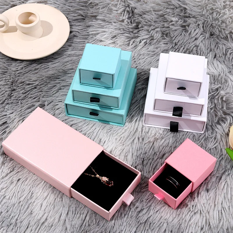 Jewelry Storage Packaging Box Ring Bracelet Paper Boxes Multi Size Set Jewelry Organizer Earring Pendant Jewelry Drawer Case