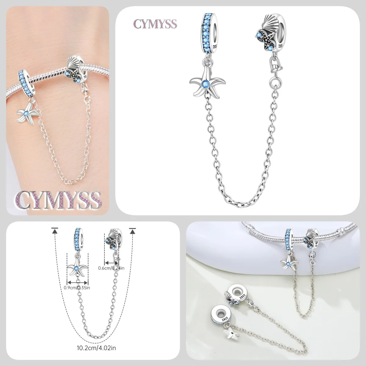 Blauer Charm, 925er Sterlingsilber, Ozeanperlen, Betta-Fisch-Anhänger, Geburtstagsfeier, Geschenk für Frauen, Armband, Halskette, DIY-Perlen, Schmuck – Detail 33