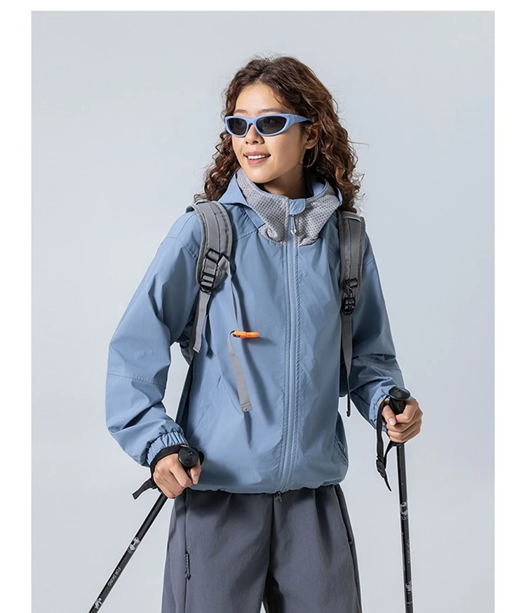 Unisex Wasserdichte Kapuzenjacke – Atmungsaktiv & Winddicht, Urban-Light Outdoor-Design mit Verstellbarem Saum für Wandern und Trekking – Detail 15