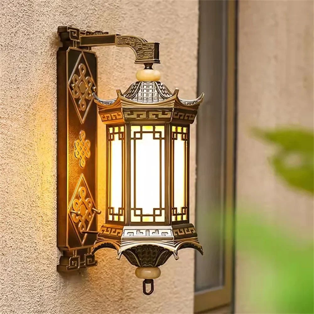 ASHER Outdoor Wall Lamps Bronze Lighting LED Sconces Classical Waterproof Retro for Home Balcony Decoration