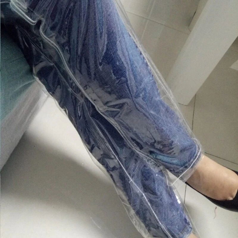 Pantaloni Trasparenti in PVC per Adulti, Jeans Completamente Trasparenti in TPU, Pantaloni Impermeabili Trasparenti per Sfilate di Moda e Protezione dalla Pioggia all'Aperto